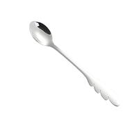 SUIOPPYUW Cucchiaio per bambini lucido Stoviglie comode Multifunzionali Bambini che alimentano Forchetta Posate Cottura del ristorante domestico, Cucchiaio d'Argento