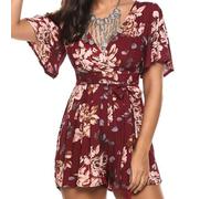 SUIOPPYUW Elegante abito con stampa floreale per donna tessuto traspirante artigianato squisito abito corto in stoffa abito estivo abito da donna, Come mostrano le immagini, S