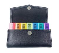 SUIOPPYUW Portapillole portatile con custodia in pelle PU, resistente e con sette opzioni di colore per organizzare senza sforzo, facile da trasportare e riporre in viaggio.