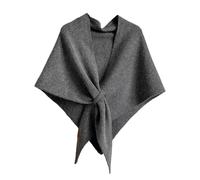 SUIOPPYUW Scialli e stole lavorati a maglia alla moda da donna, stile retrò, sciarpa per il tempo libero all'aperto, cardigan, mantello, lana, cashmere e poliestere, grigio scuro, 185 * 75cm