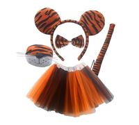 SUIOPPYUW Simpatico set di accessori per costumi da tigre per bambini con cerchietto, papillon e coda per divertirsi ad Halloween e alle feste in Per maschera. Fascia per capelli,