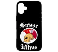 Suisse Ultras Mohawk Skull Swiss Sport Supporter Switzerland Custodia per iPhone 16 Plus