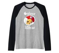 Suisse Ultras Mohawk Skull Swiss Sport Supporter Switzerland Maglia con Maniche Raglan