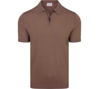 Suitable Dan - Polo a mezza zip, marrone, XL