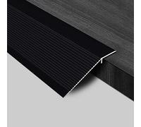 Suitable Height Difference 0.3in-1.5in,Extra Wide Doorway Reducer, Waterproof Aluminum Thresholds Transition Strip, Carpet Joining Strips(Black,125cm/49.2in)