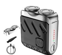 Suitcase Design Double Magnetic Razor,Mini Portable Rotary Dual Ring Electric Shaver,Men USB Easy Cleaning Rechargeable Waterproof Razor,Suitable For Home Travel Car Offices