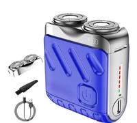 Suitcase Design Double Magnetic Razor,Mini Portable Rotary Dual Ring Electric Shaver,Men USB Easy Cleaning Rechargeable Waterproof Razor,Suitable For Home Travel Car Offices