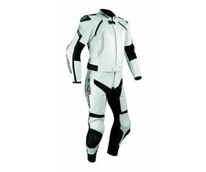 Suite leather 2 pc Race Motorcycle Racing CE Armour Hi Quality A-PRO White 48