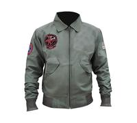 Suiting Style Tom Cruise Top Air Force G1 Maverick Flight Aviator Pilot Bomber Verde Giacca in Cotone, Verde, L