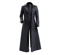 Suiting Style Trench lungo da uomo in vera pelle Resident Evil Doppiopetto Albert Wesker Cosplay, similpelle., XL