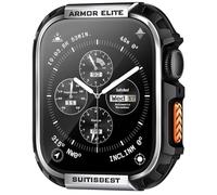 Suitisbest ArmorElite Custodia per Apple Watch 44mm - Custodia robusta in metallo con vetro temperato - Compatibile con Series 6/5/4/SE