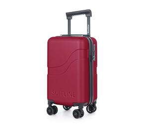 SUITLINE Clix-Lite - Valigia piccola da sottosedile 40x20x25 cm, Bagaglio a mano ruote staccabili, Altezza totale 47 cm, Mini Trolley rigido da Viaggio Aereo, Cabin bag max 20L, Rosso