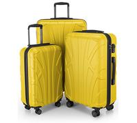 SUITLINE - Set di 3 valigie rigide leggere (S, M, L), Giallo