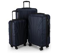 SUITLINE - Set di 3 valigie, Valigie da viaggio, trolley, Valigie con guscio rigido, TSA, (55 cm, 66 cm, 76 cm), 100% ABS, opaco, Blu scuro