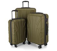 SUITLINE - Set di 3 valigie, Valigie da viaggio, trolley, Valigie con guscio rigido, TSA, (55 cm, 66 cm, 76 cm), 100% ABS, opaco, Avocado
