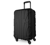 SUITLINE - Valigia espandibile per cabina, bagaglio a mano rigido con scomparto per laptop, 100% ABS, 55 cm, 38 litri, Nero