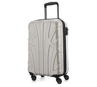 SUITLINE - Trolley da cabina rigido aereo, bagaglio a mano leggero 55 cm, 34 litri, Bianco