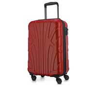 SUITLINE - Trolley da cabina rigido aereo, bagaglio a mano leggero 55 cm, 34 litri, Rosso