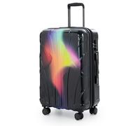 suitline - Trolley per valigie di medie dimensioni, 66 cm con piega, bagaglio da lavoro, valigia da viaggio check-in, 4 ruote doppie, volume 68 l, TSA, guscio rigido lucido, rosso fluo giallo, giallo