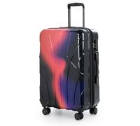 Suitline - Valigetta rigida di medie dimensioni con giunto di dilatazione, check-in, trolley espandibile, valigetta da viaggio, misura M, 4 ruote, TSA, 66 cm, 100% ABS, rosso fluo, Mittelgroßer Koffer