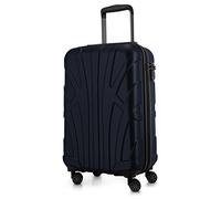 SUITLINE - Valigia espandibile per cabina, bagaglio a mano rigido con scomparto per laptop, 100% ABS, 55 cm, 38 litri, Blu scuro