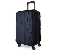 SUITLINE - Valigia espandibile per cabina, bagaglio a mano rigido con scomparto per laptop, 100% ABS, 55 cm, 38 litri, Blu scuro