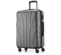 SUITLINE - Valigia media rigida leggera bagagli da stiva espandibile, 66 cm, 68 litri, Argento