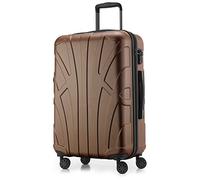 SUITLINE - Valigia media rigida leggera bagagli da stiva espandibile, 66 cm, 68 litri, Marrone