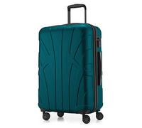 SUITLINE - Valigia media rigida leggera bagagli da stiva espandibile, 66 cm, 68 litri, Verde acqua