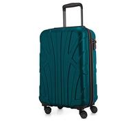 SUITLINE - Valigia per cabina, bagaglio a mano rigido, 4 doppie ruote, TSA, 100% ABS opaco, 55 cm, 34 litri, AquaVerde