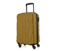 SUITLINE - Valigia per cabina, bagaglio a mano rigido, 4 doppie ruote, TSA, 100% ABS opaco, 55 cm, 34 litri, Autunno Oro