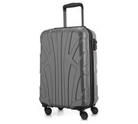 SUITLINE - Valigia per cabina, bagaglio a mano rigido, 4 doppie ruote, TSA, 100% ABS opaco, 55 cm, 34 litri, Argento