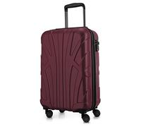 SUITLINE - Valigia per cabina, bagaglio a mano rigido, 4 doppie ruote, TSA, 100% ABS opaco, 55 cm, 34 litri, Borgogna