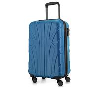 SUITLINE - Valigia per cabina, bagaglio a mano rigido, 4 doppie ruote, TSA, 100% ABS opaco, 55 cm, 34 litri, Ciano