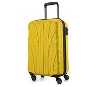 SUITLINE - Trolley da cabina rigido aereo, bagaglio a mano leggero 55 cm, 34 litri, Giallo