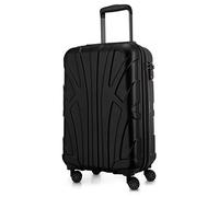 SUITLINE - Trolley da cabina rigido aereo, bagaglio a mano leggero 55 cm, 34 litri, Nero