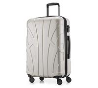 SUITLINE - Valigia rigida, bagaglio da viaggio rigido, TSA, 66 cm, ca. 58 litri, 100%, ABS opaco, Bianco