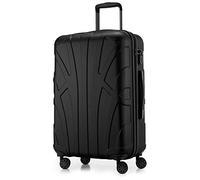 SUITLINE - Valigia media rigida leggera bagagli da stiva espandibile, 66 cm, 68 litri, Nero
