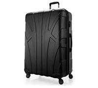 Suitline - Valigia Trolley rigido grande ABS TSA 4 ruote, 85 cm, 160 litres, Nero