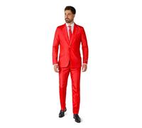 Suitmeister Abito da Uomo - per Pride & Party Slim Fit, Rosso Tinta Unita., M