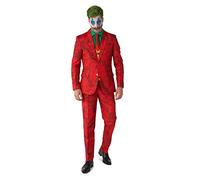 Suitmeister Costume da Joker per Halloween, da uomo, per cosplay, feste, adulti, vestibilità aderente, Scarlet Joker, M