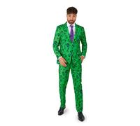 Suitmeister Vestito di Halloween da Uomo con Stampe Eleganti e raccapriccianti-Set Completo: Include Giacca, Pantaloni e Cravatta Lavoro, L'Enigmista, XL