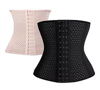 SUIUOI 2PCS Donna Corsetto Dimagrante Torso,Bustini Corsetto Dimagrante Waist Trainer,Corsetto Stringivita Bustino Elastico Regolabile Dimagrante Post-Parto Modellante Waist Training Body Shaper
