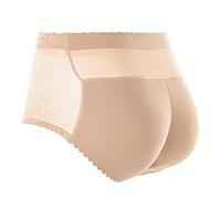 SUIUOI Butt Lifter Bodyshaper, pantaloni push up, pantaloni con controllo shapewear modellante, mutandine anti-sfregamento, con gamba, beige., XL