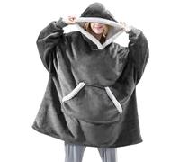 SUIUOI Coperta indossabile con Cappuccio, Felpa con Cappuccio Oversize, Coperta Calda Super Morbida e Confortevole, Felpa con Cappuccio Oversize e Pullover in Pile Compatibile con Tutte Le Taglie