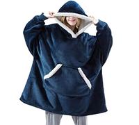 SUIUOI Coperta indossabile con Cappuccio, Felpa con Cappuccio Oversize, Coperta Calda Super Morbida e Confortevole, Felpa con Cappuccio Oversize e Pullover in Pile Compatibile con Tutte Le Taglie