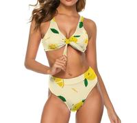 SUIUOI Set bikini da donna - bikini sexy a vita alta con scollo a V e design a farfalla, costume da bagno in due pezzi, imbottitura rimovibile sul petto, ideale per vacanze in spiaggia ed estate, 11,