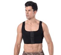SUIUOI Shaper - Body da uomo, con chiusura a compressione piatta, per nascondere la ginecomastia, pullover al seno, chiusura a compressione, perdita di peso, corsetto, canotta per il corpo, canotta
