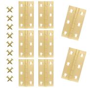Suiwotin 8 cerniere in ottone da 6,5 cm, mini cerniere a testa per anta per armadietti, cerniere per gioielli, scatole in legno, piccole cerniere per mobili (oro)