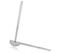 Suiwotin Goniometro angolare da 0 a 180 gradi, in acciaio inox, con doppio braccio goniometro righello per la lavorazione del legno Goniometro strumenti di misura per artigiano (30 cm)